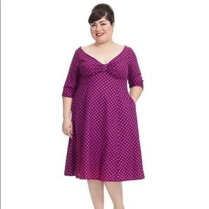 Cherry Velvet Polka Dot Dress - Size 2x